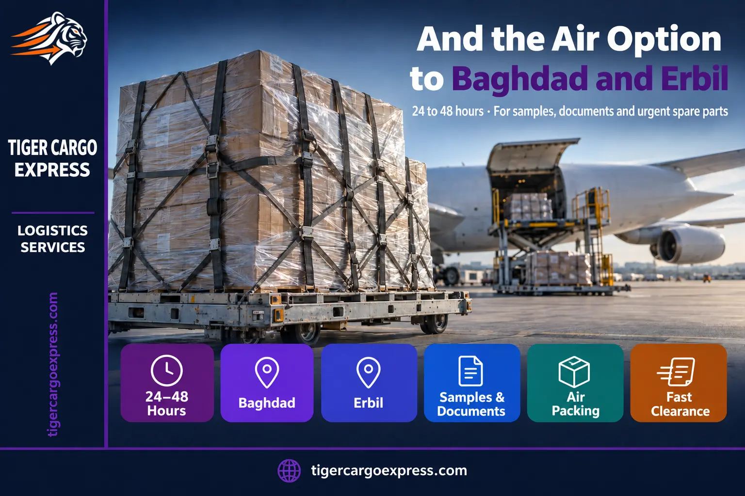 Air freight from Riyadh to Baghdad and Erbil — 24 to 48 hours