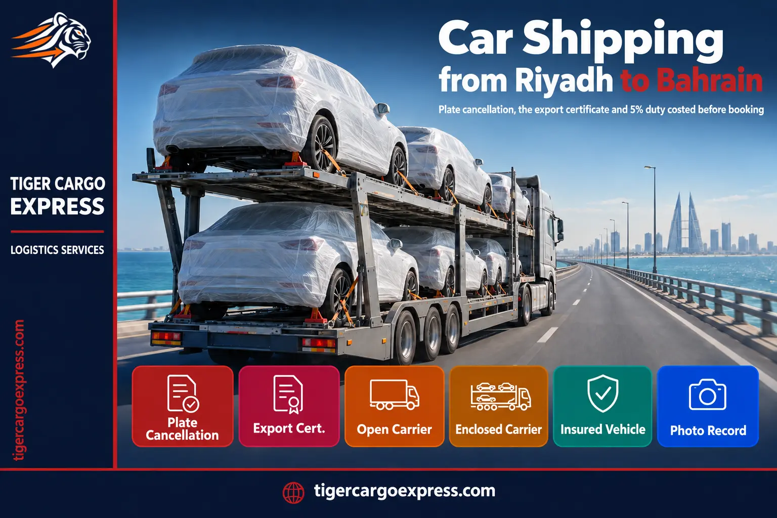 Car shipping from Riyadh to Bahrain across the King Fahd Causeway