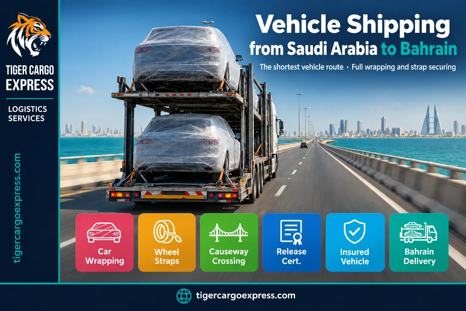 Car shipping from Saudi Arabia to Bahrain across the King Fahd Causeway