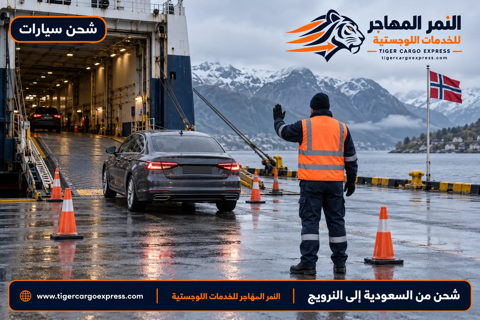 شحن السيارات من السعودية إلى النرويج داخل حاوية مغلقة إلى ميناء أوسلو