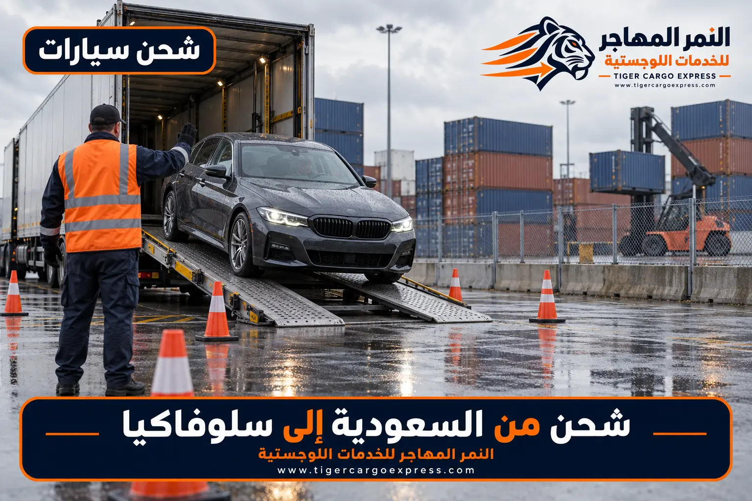 شحن السيارات من السعودية إلى سلوفاكيا وتفريغ مركبة في محطة داخلية