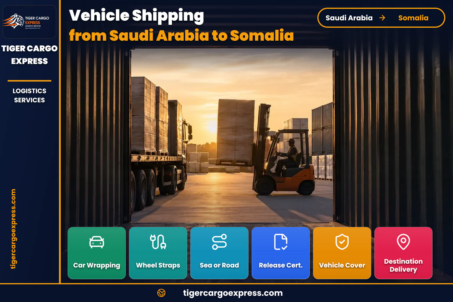 Container stripped inside the port and cargo moved piece by piece in shipping to Somalia