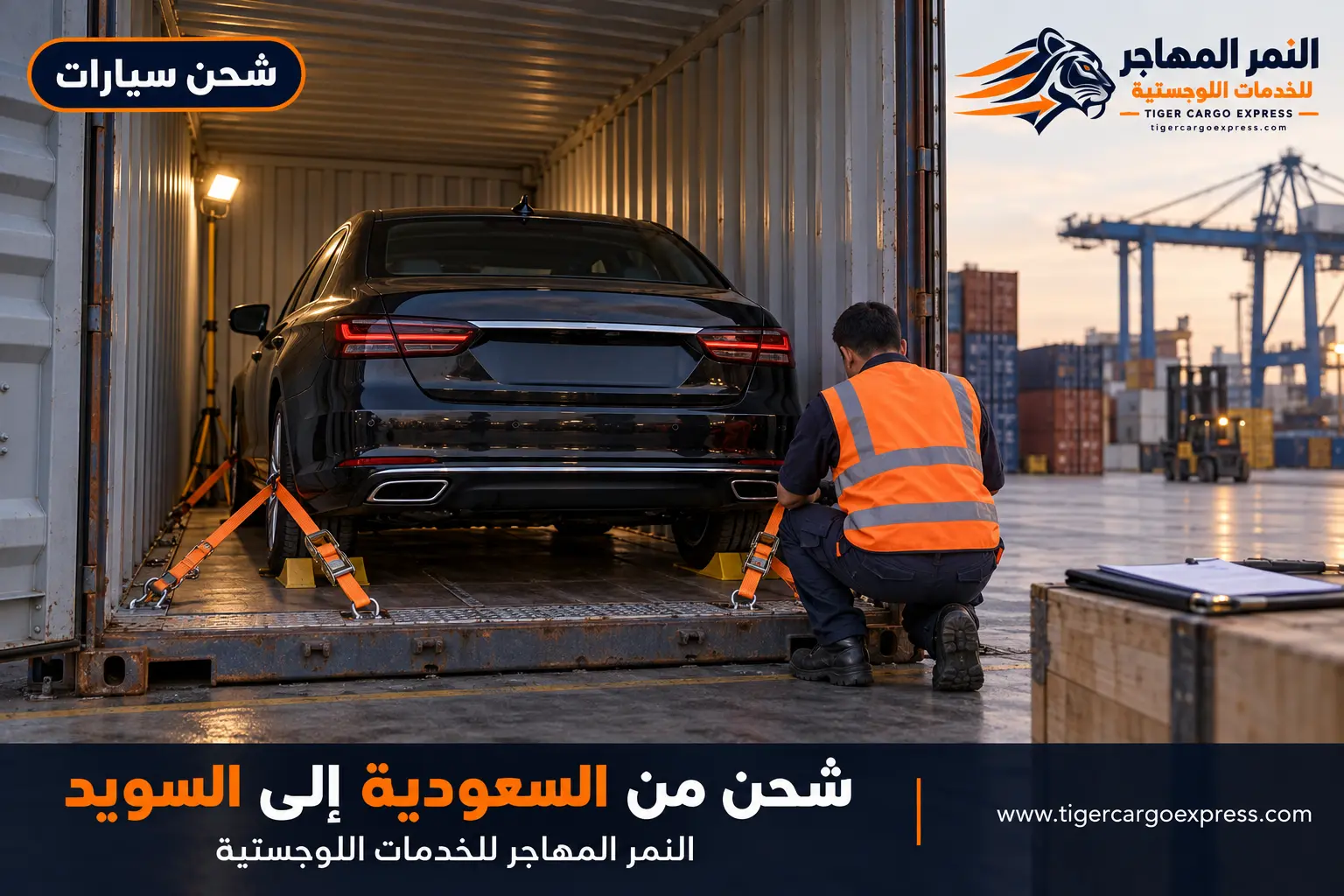 شحن السيارات من السعودية إلى السويد داخل حاوية مغلقة إلى ميناء جوتنبرج