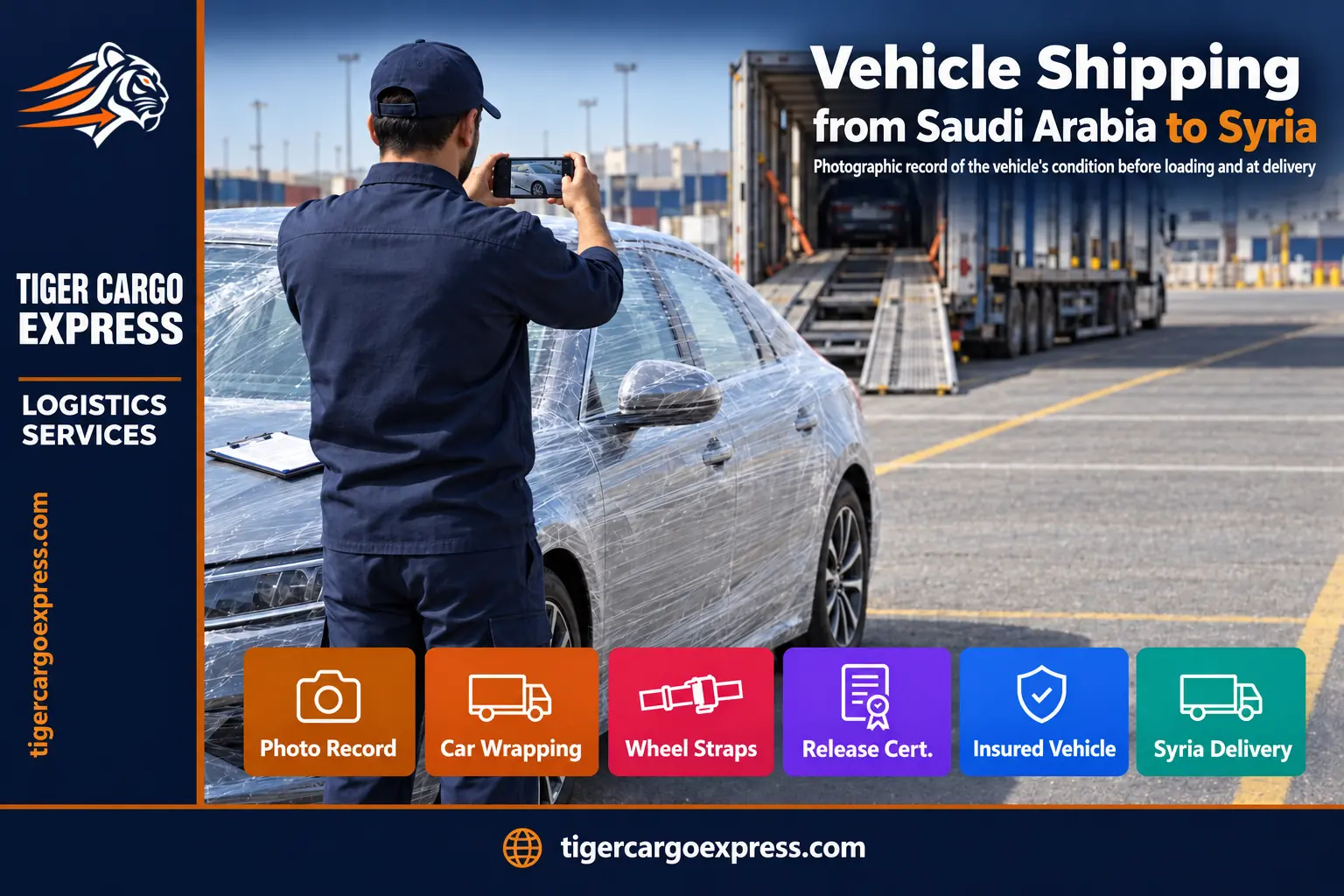 Car shipping from Saudi Arabia to Syria with photographic documentation