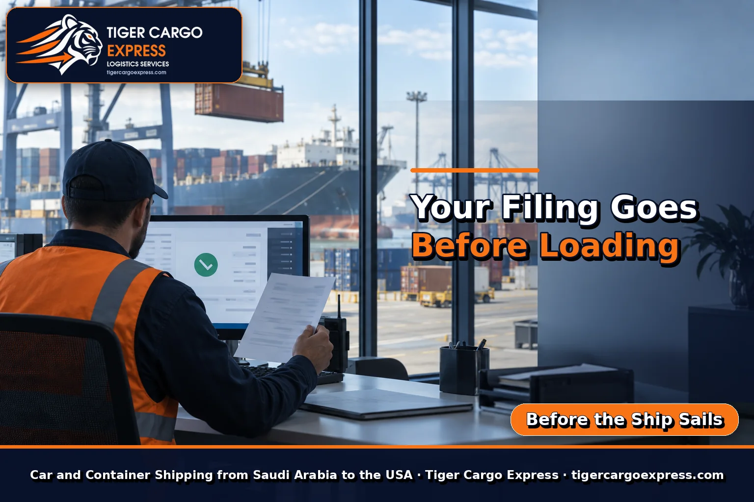 Sending the security filing before the container is loaded for shipping from Saudi Arabia to the USA