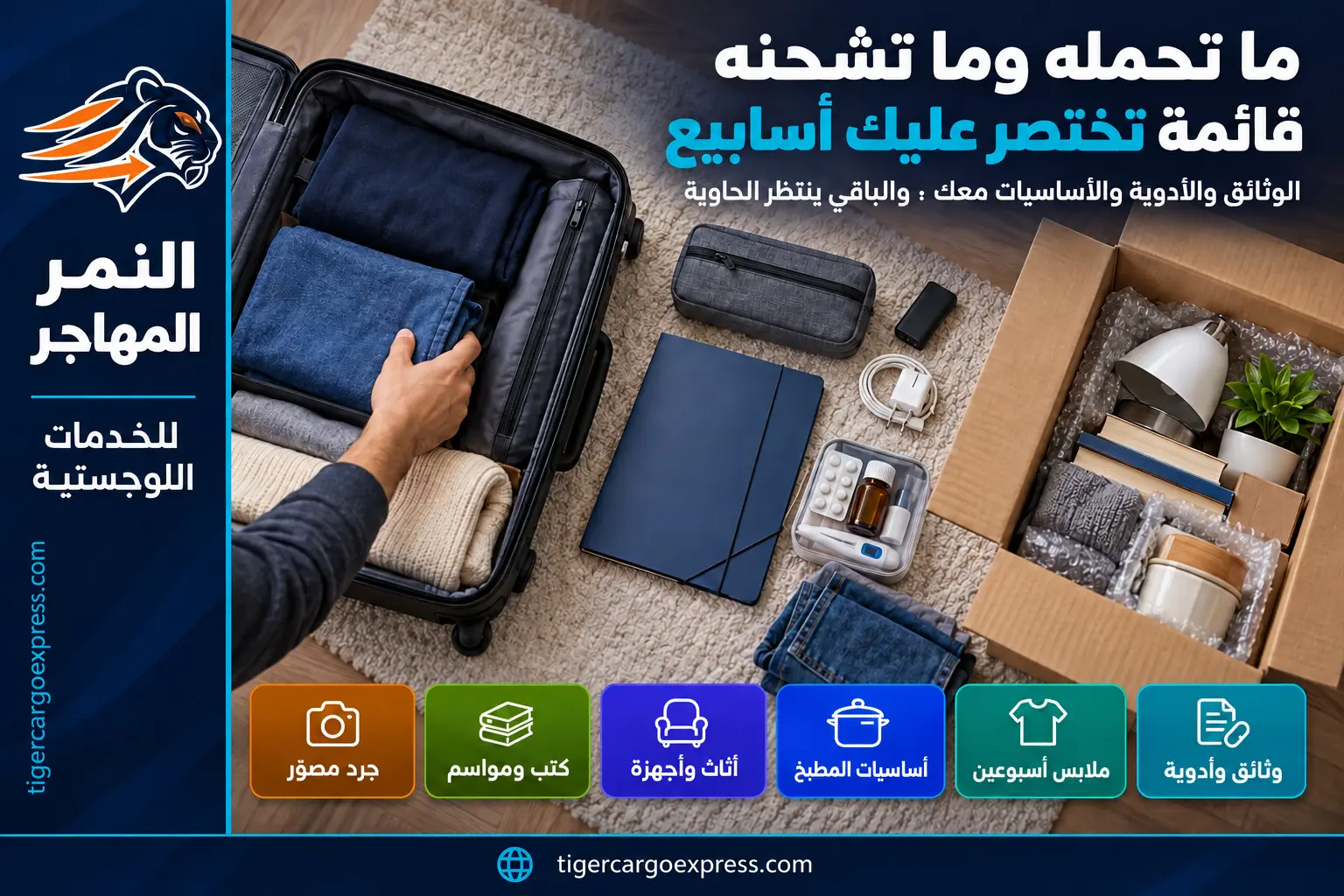 ما تحمله معك وما تشحنه — قائمة تختصر عليك أسابيع