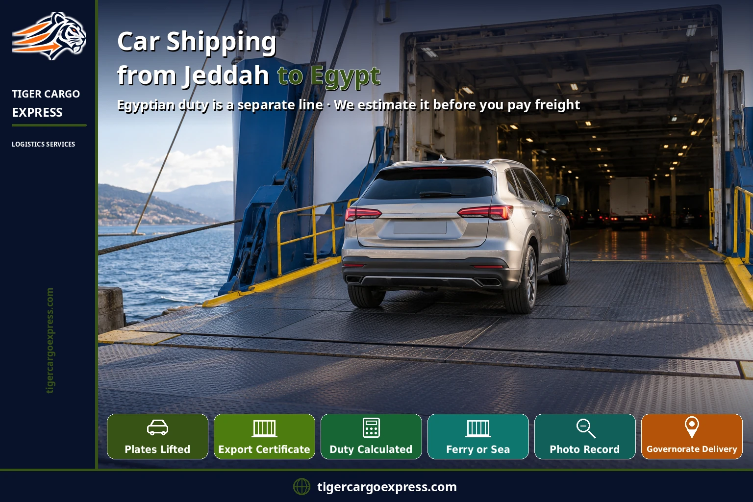 Car shipping from Jeddah to Egypt — Egyptian duty is a separate line