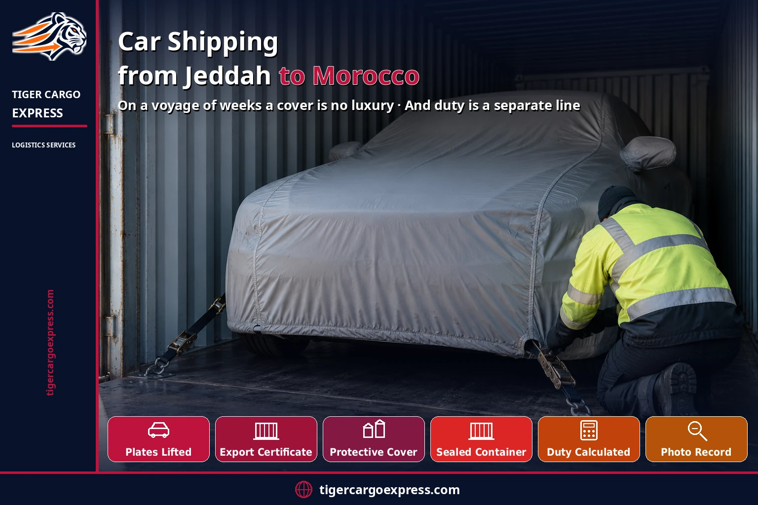 Car shipping from Jeddah to Morocco — a cover is no luxury on a voyage of weeks