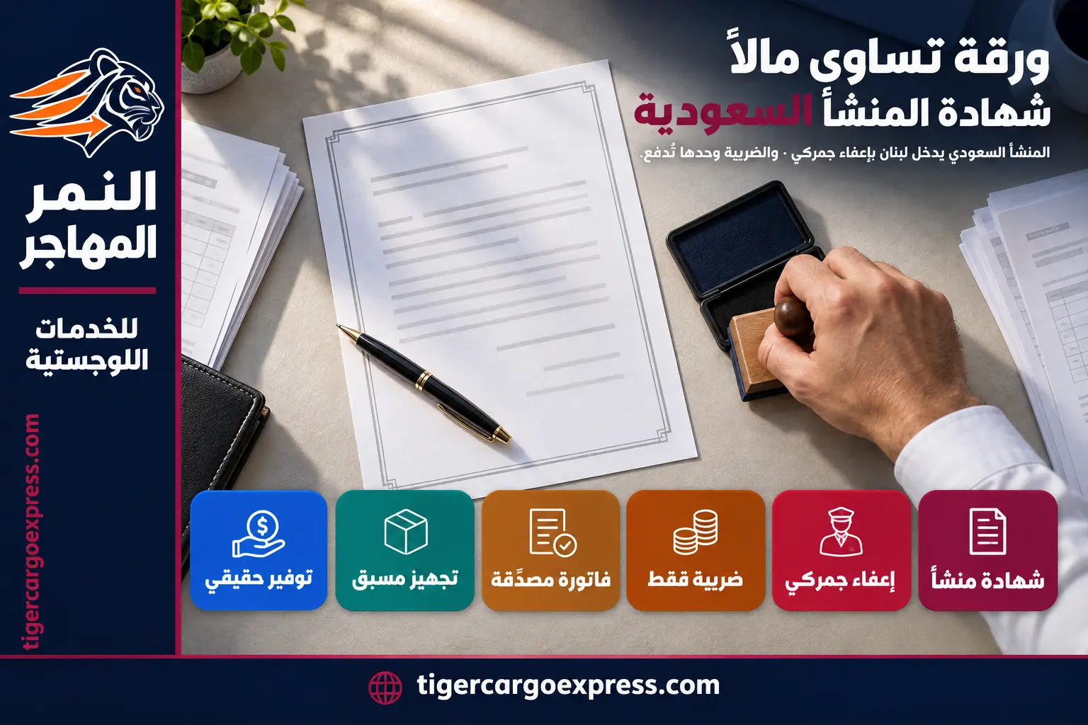 شهادة المنشأ السعودية — ورقة تساوي مالاً في الشحن إلى لبنان