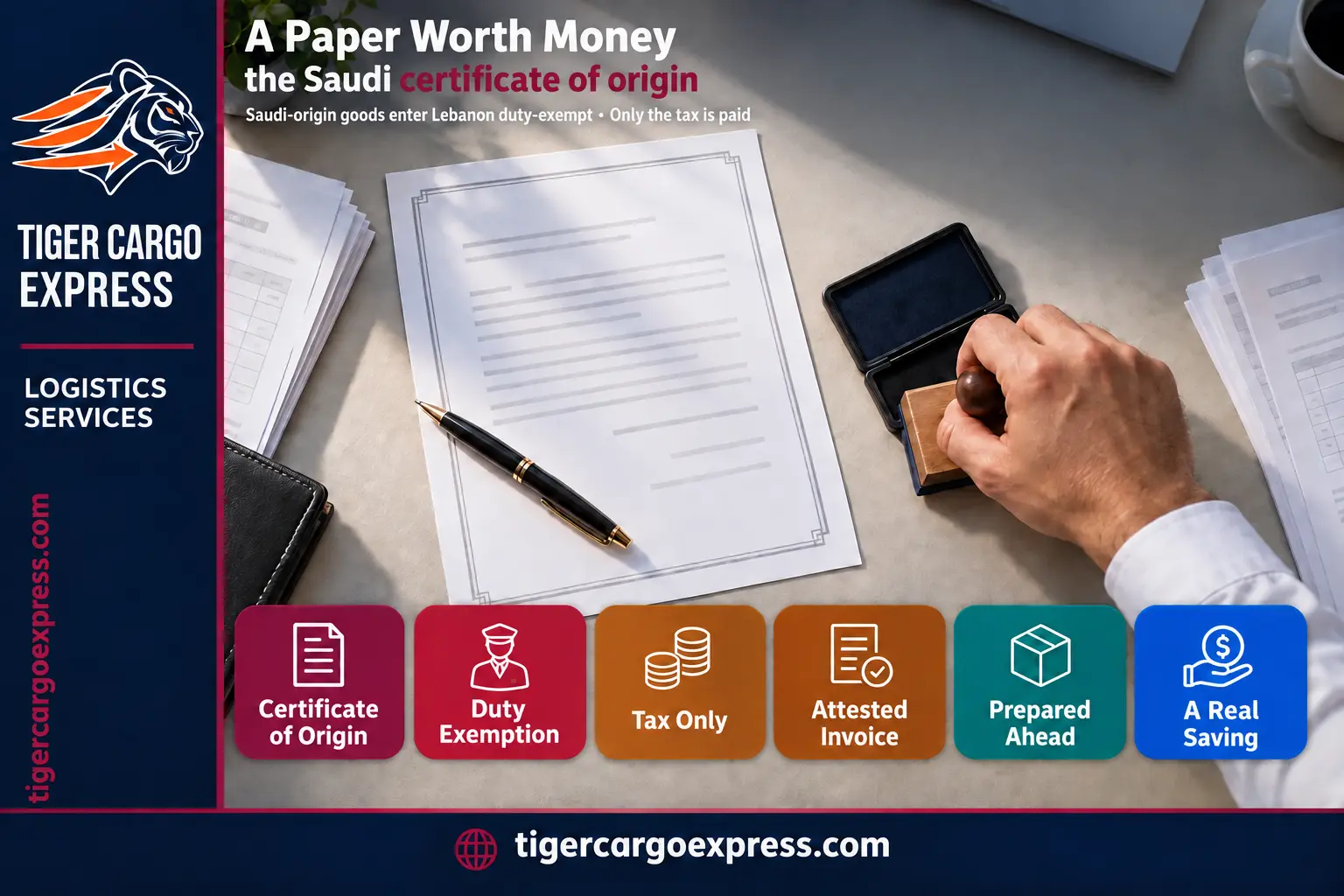 The Saudi certificate of origin — a paper worth money when shipping to Lebanon