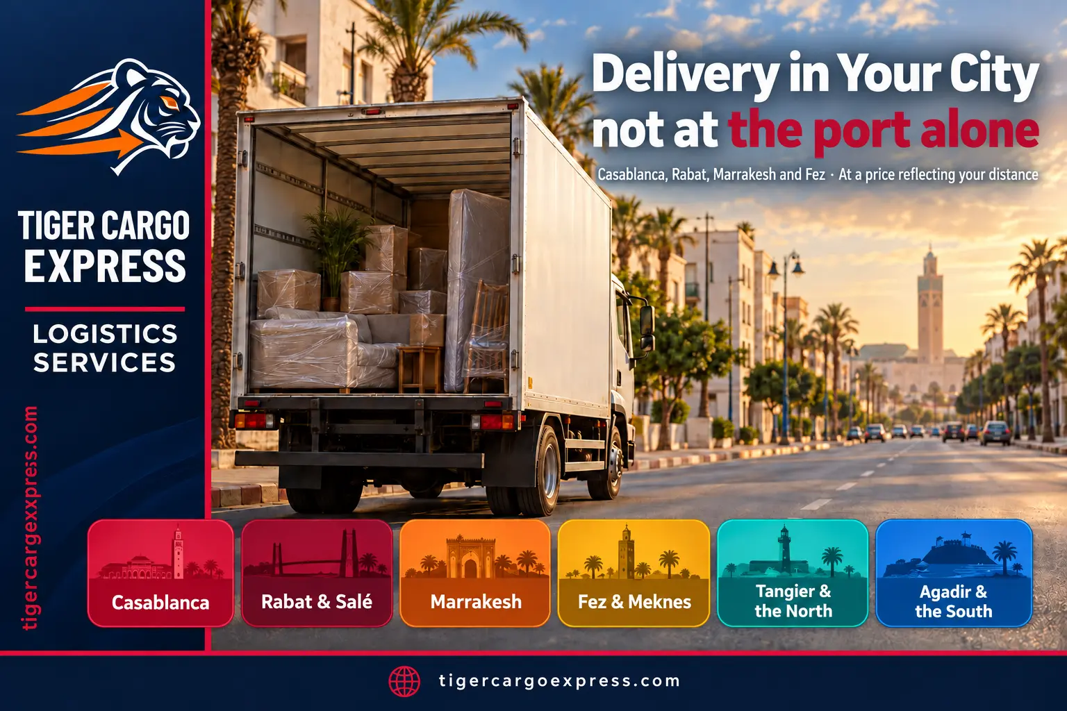 Delivery in your Moroccan city rather than at the port alone