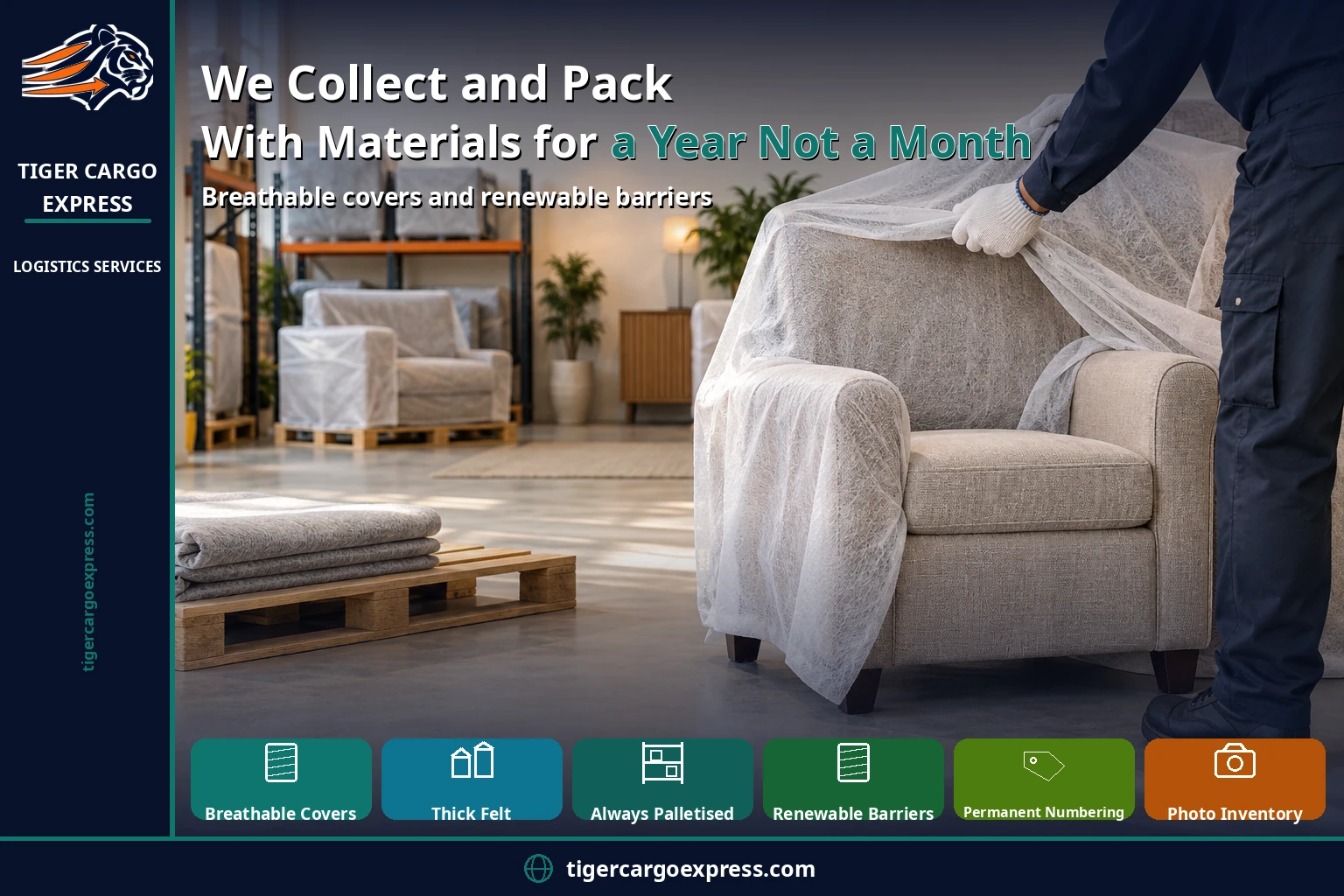We collect and pack with materials for a year, not a month