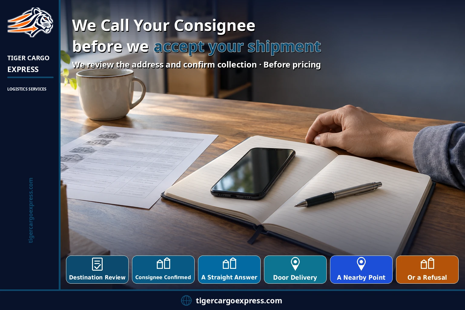 We call your consignee before we accept your shipment
