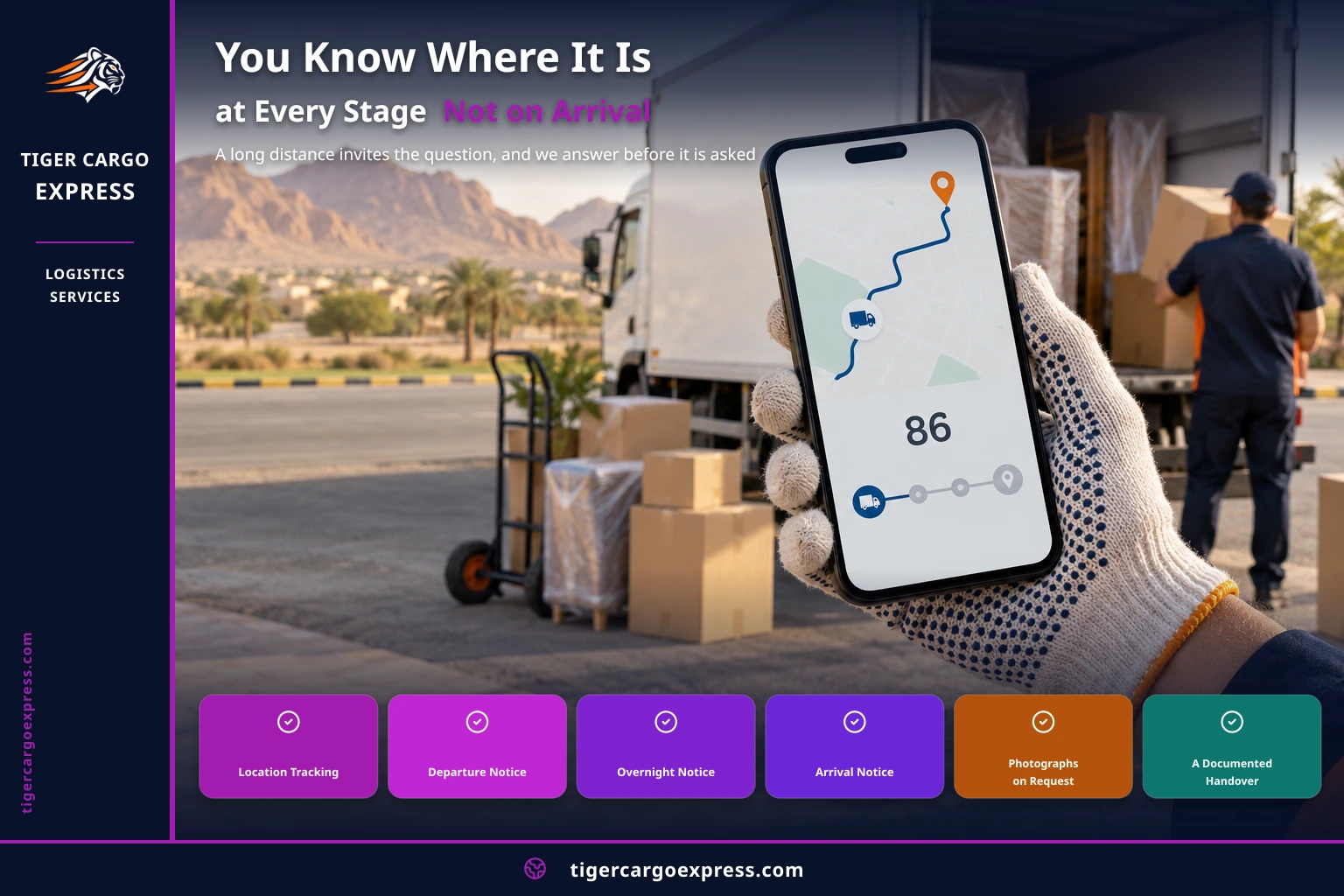 You know where your load is at every stage, not on arrival