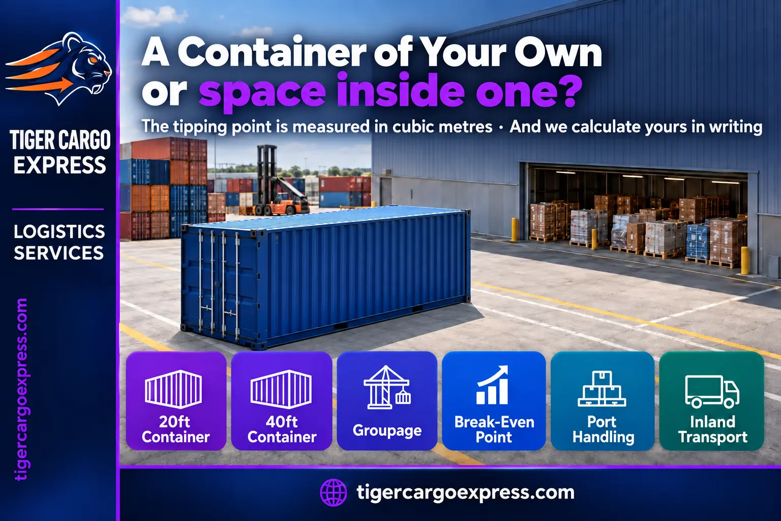 A full container or groupage — the break-even point in cubic metres