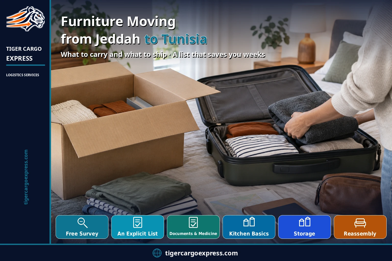 Furniture moving from Jeddah to Tunisia — what to carry and what to ship