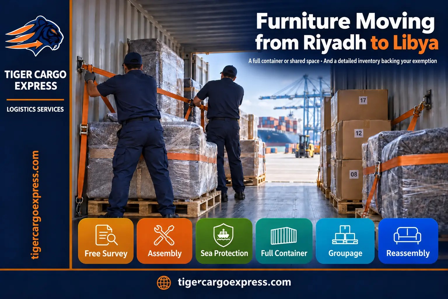 Furniture moving from Riyadh to Libya — a full container or shared space