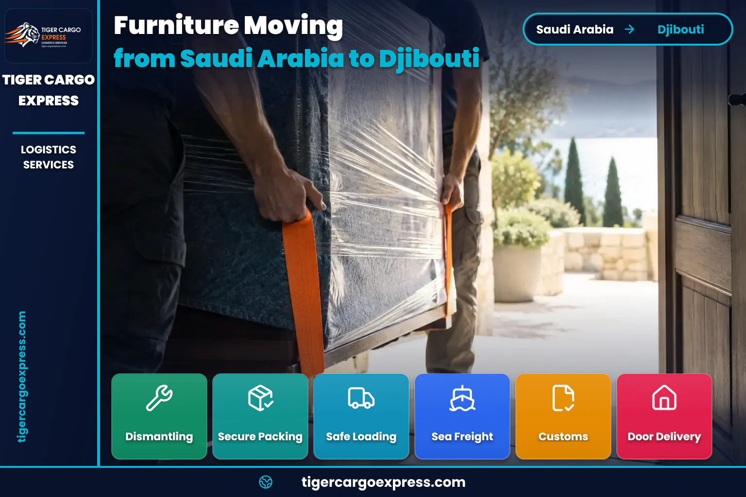Household goods delivery from Saudi Arabia to a home in Djibouti