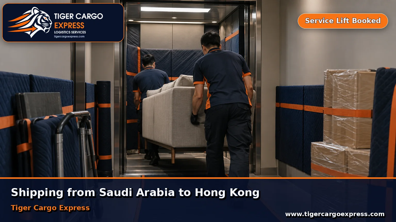 Furniture moving from Saudi Arabia to Hong Kong with delivery to a densely built residential block