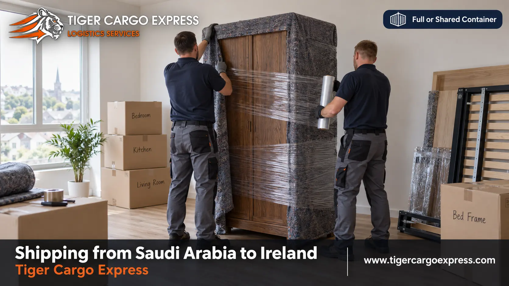 Furniture moving from Saudi Arabia to Ireland with packing built for Atlantic humidity