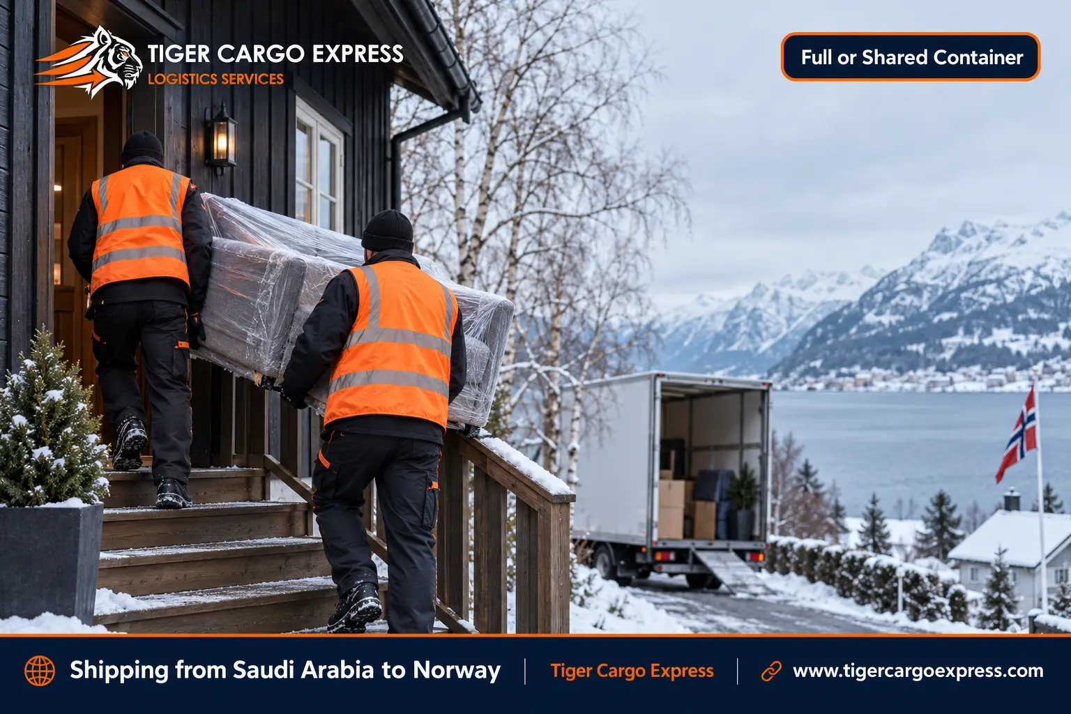 Furniture moving from Saudi Arabia to Norway with an inventory distinguishing new from used