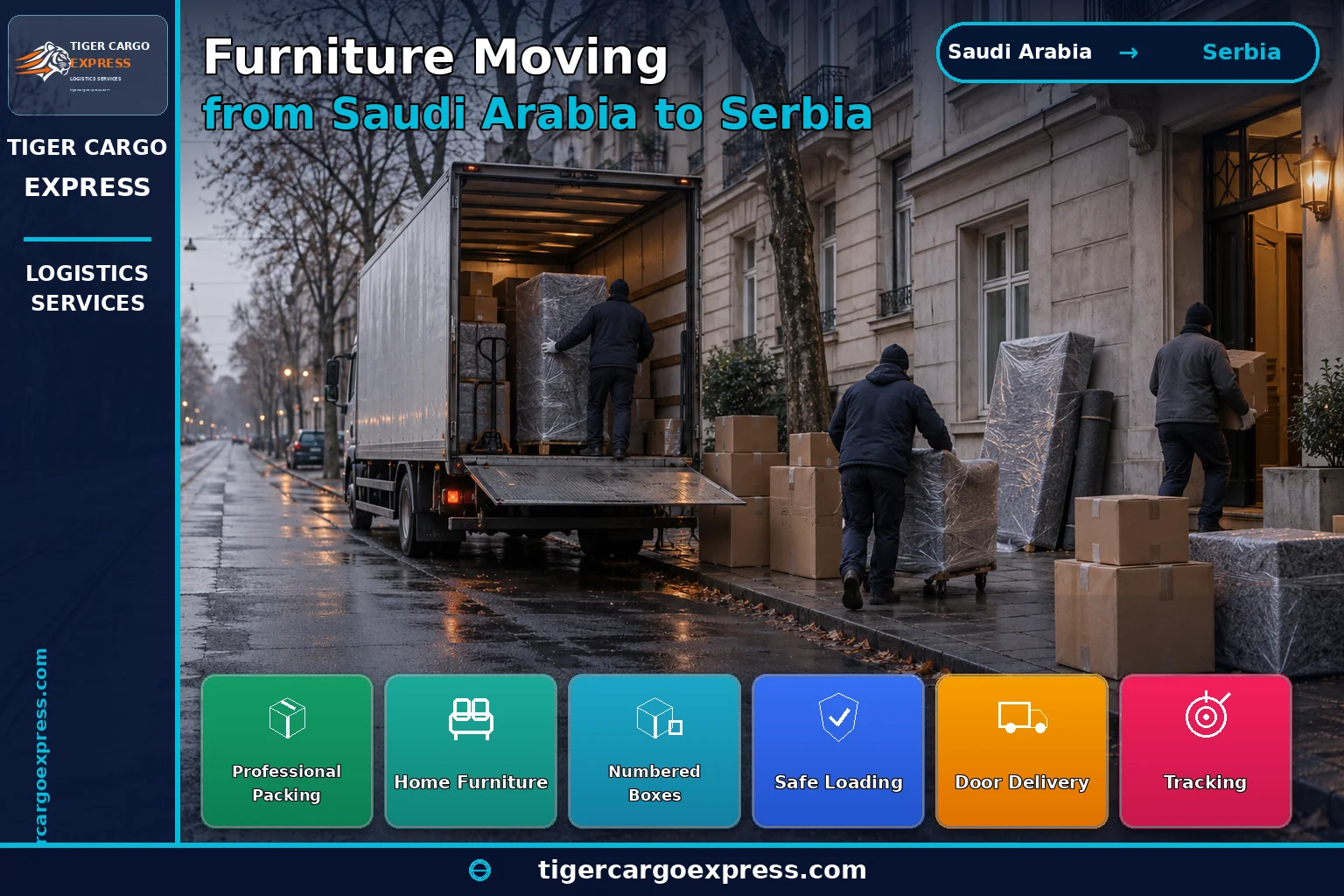 Furniture moving from Saudi Arabia to Serbia with the inventory recorded during packing