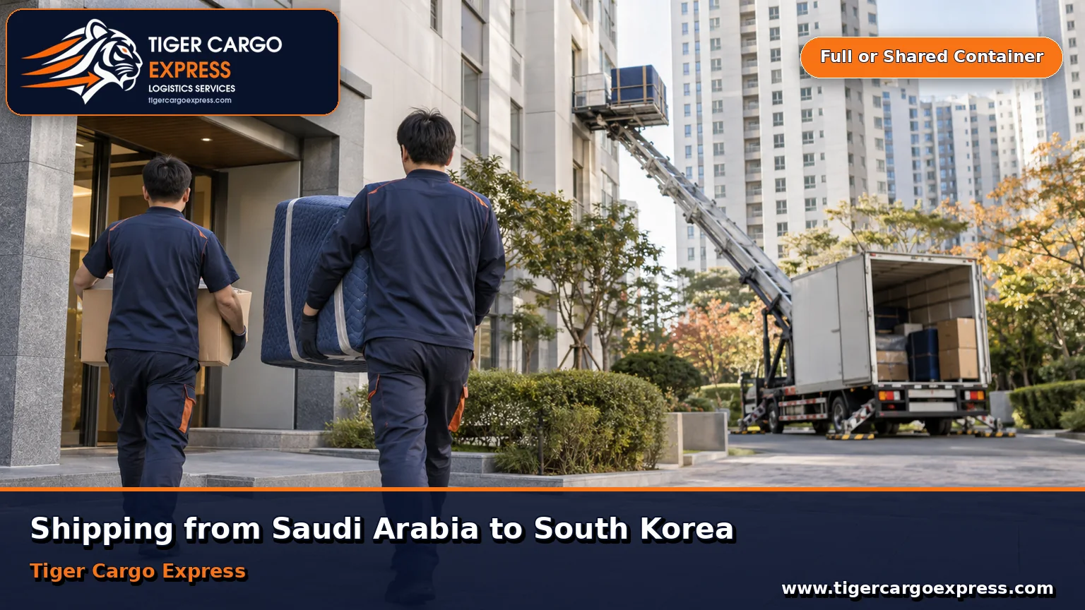 Furniture moving from Saudi Arabia to Korea with delivery at a complex of identical residential towers