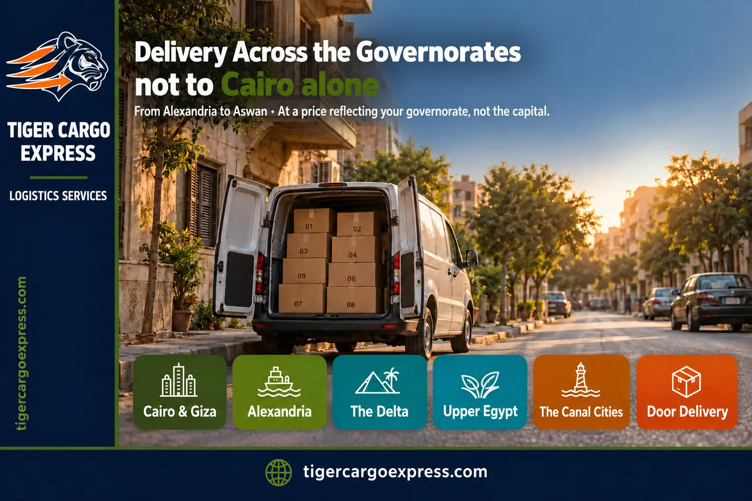 Delivery across the Egyptian governorates rather than to Cairo alone