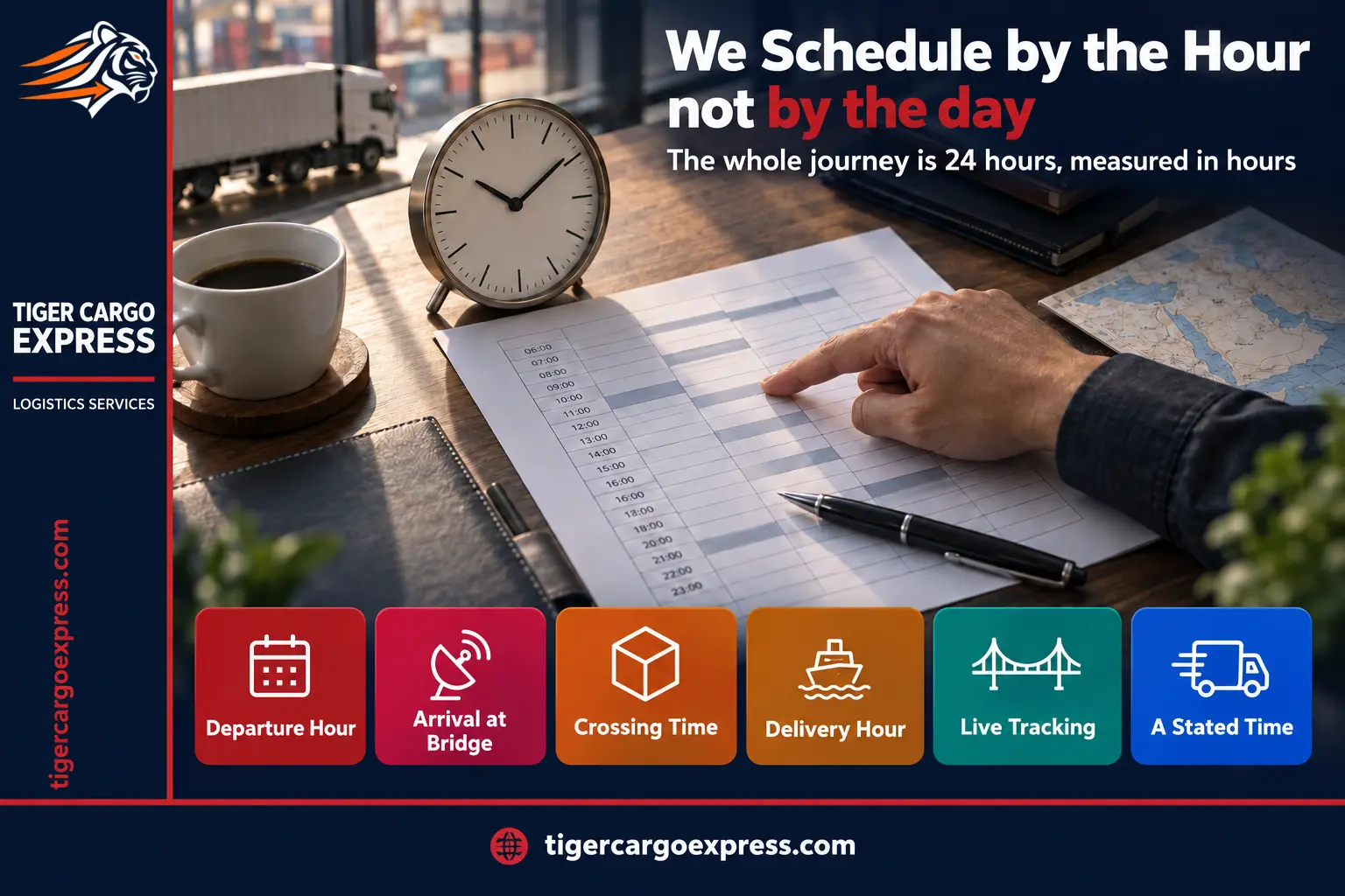 Scheduling shipments from Riyadh to Bahrain by the hour rather than by the day