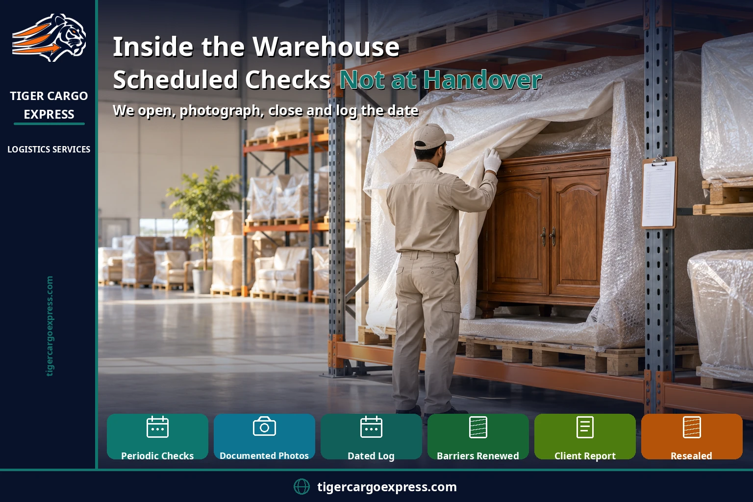 Inside the warehouse — scheduled checks rather than at handover
