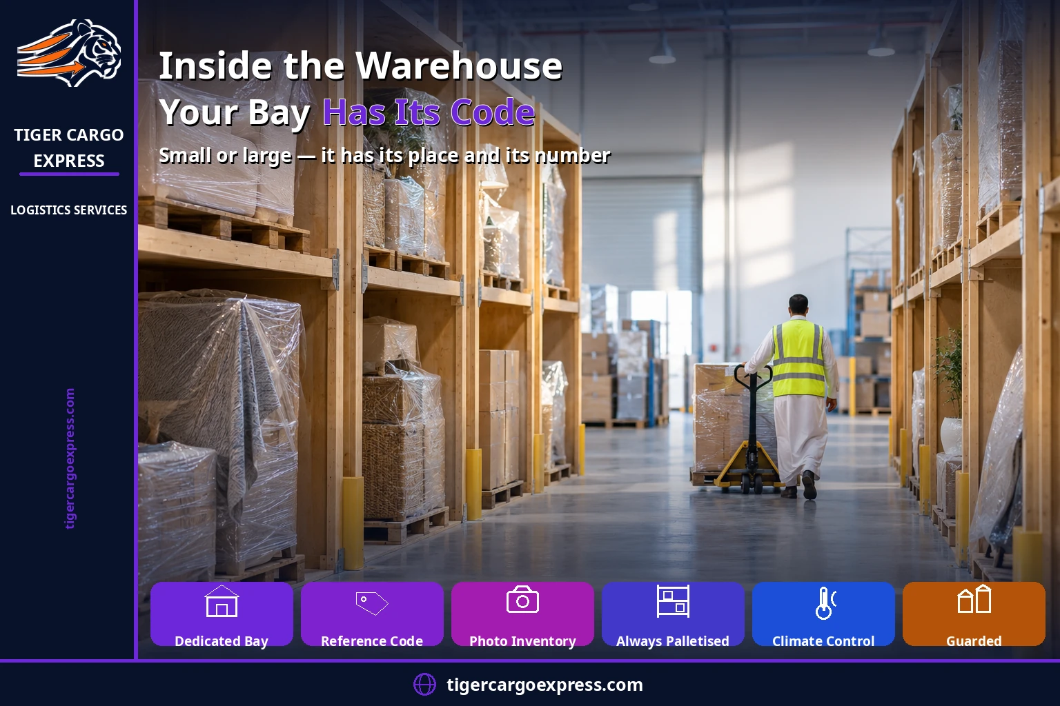Inside the warehouse — your bay has its code