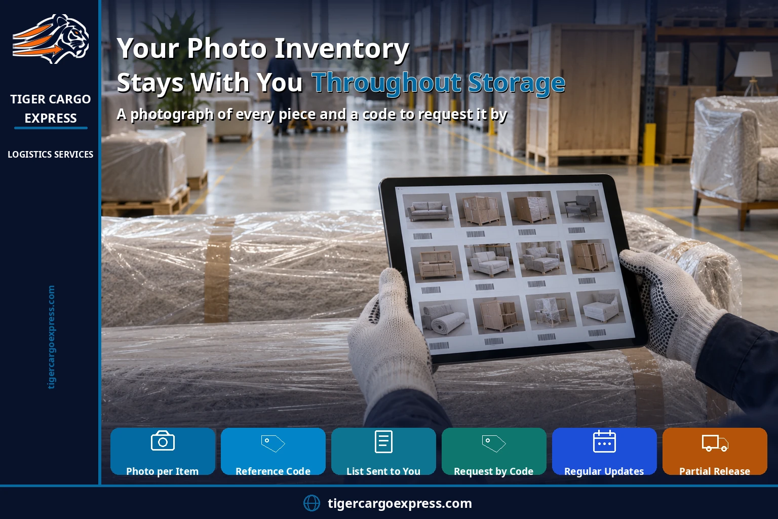 Your photo inventory stays with you throughout storage