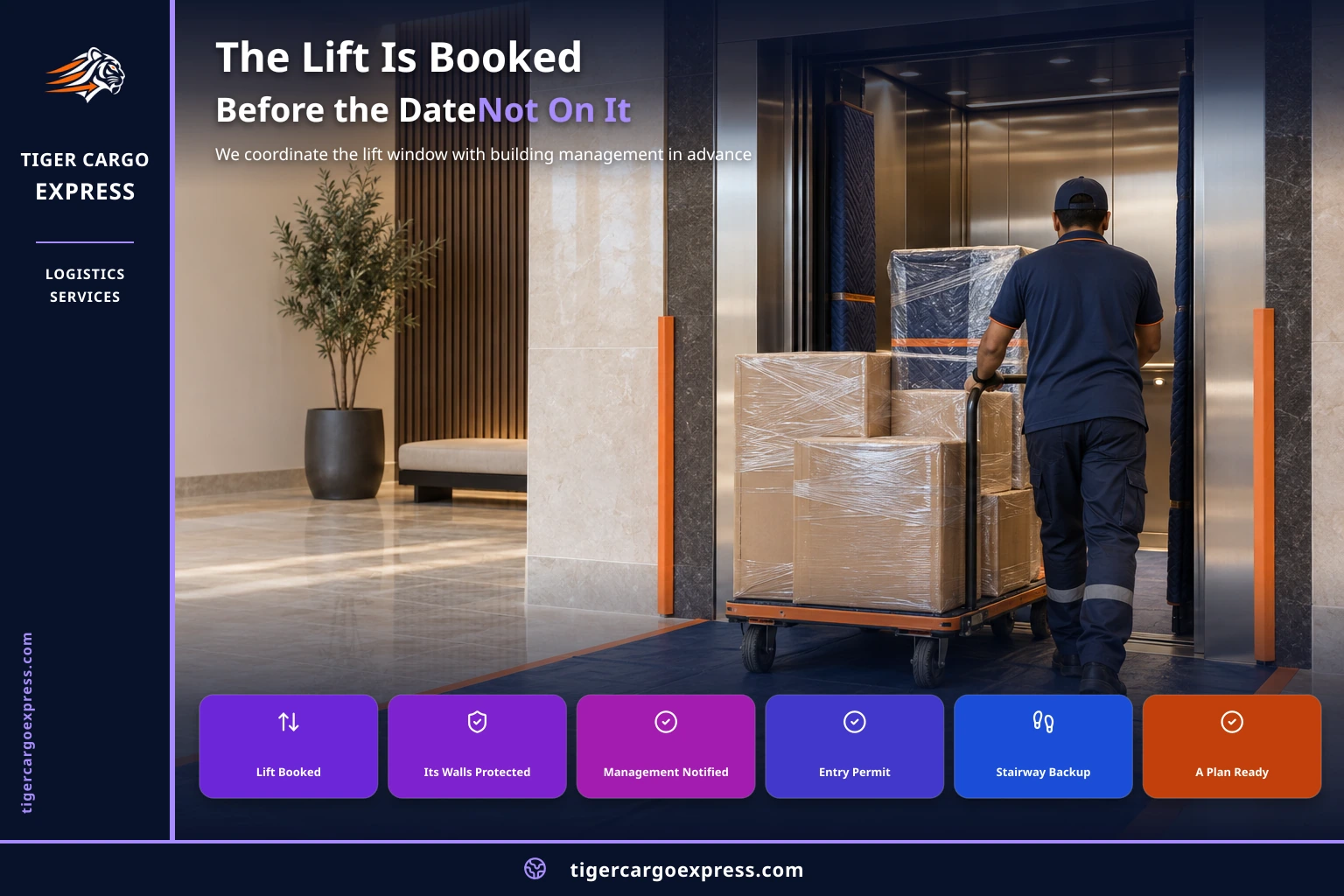 The lift is booked before the date, not on it