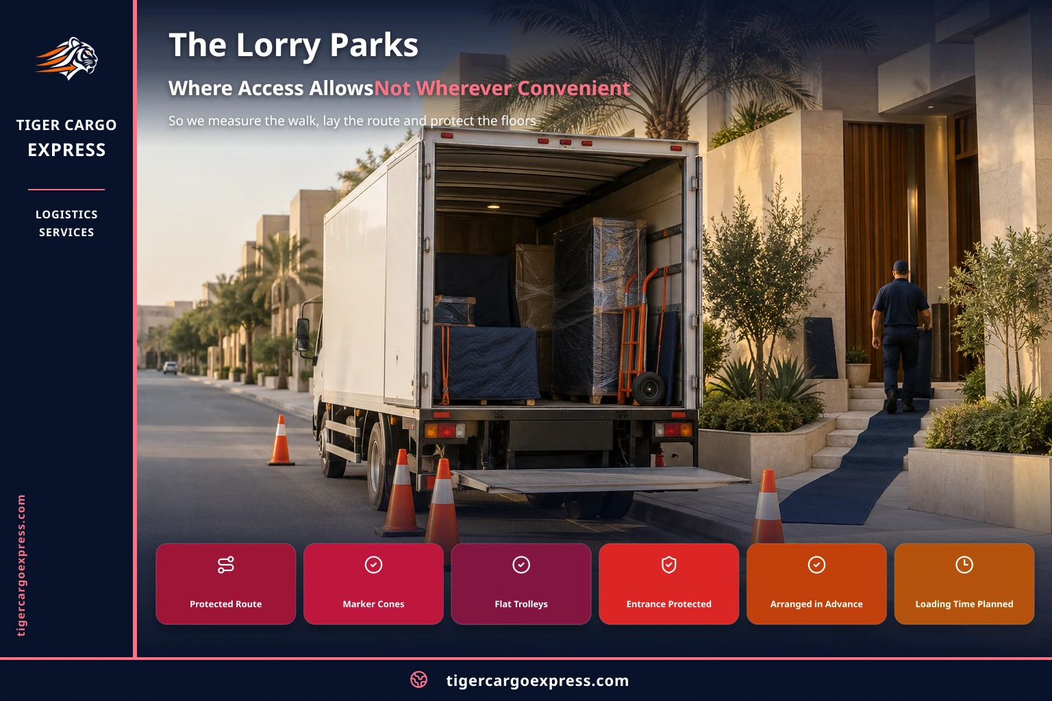 The lorry parks where allowed, not where we wish