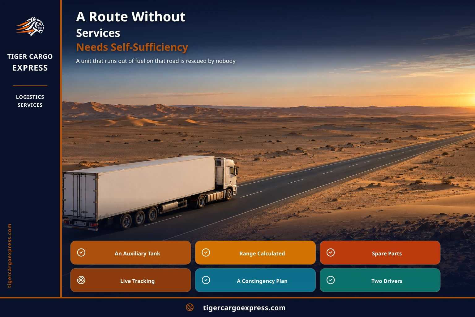 A route without services needs self-sufficiency