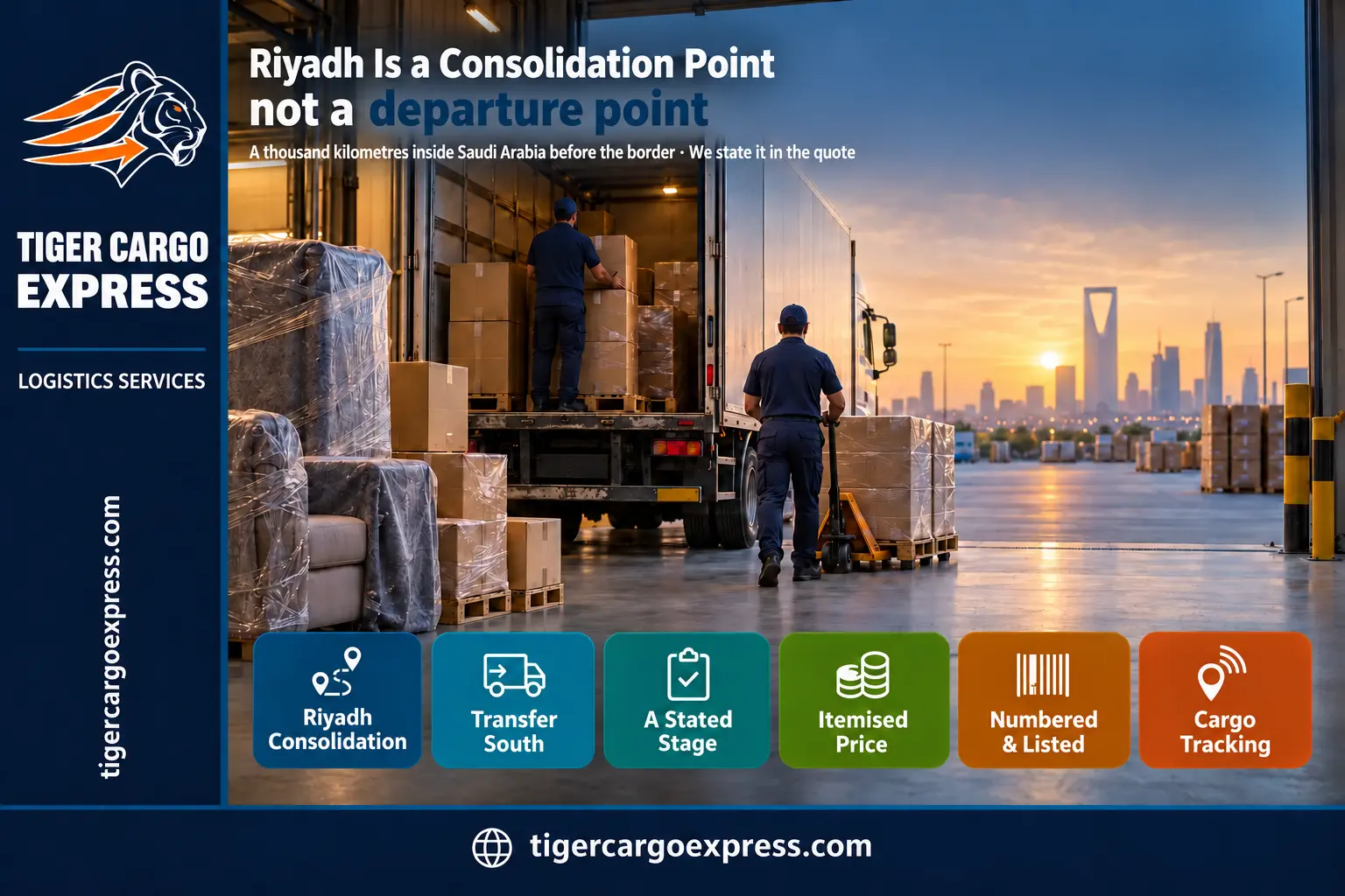 Riyadh is a consolidation point rather than a departure point when shipping to Yemen