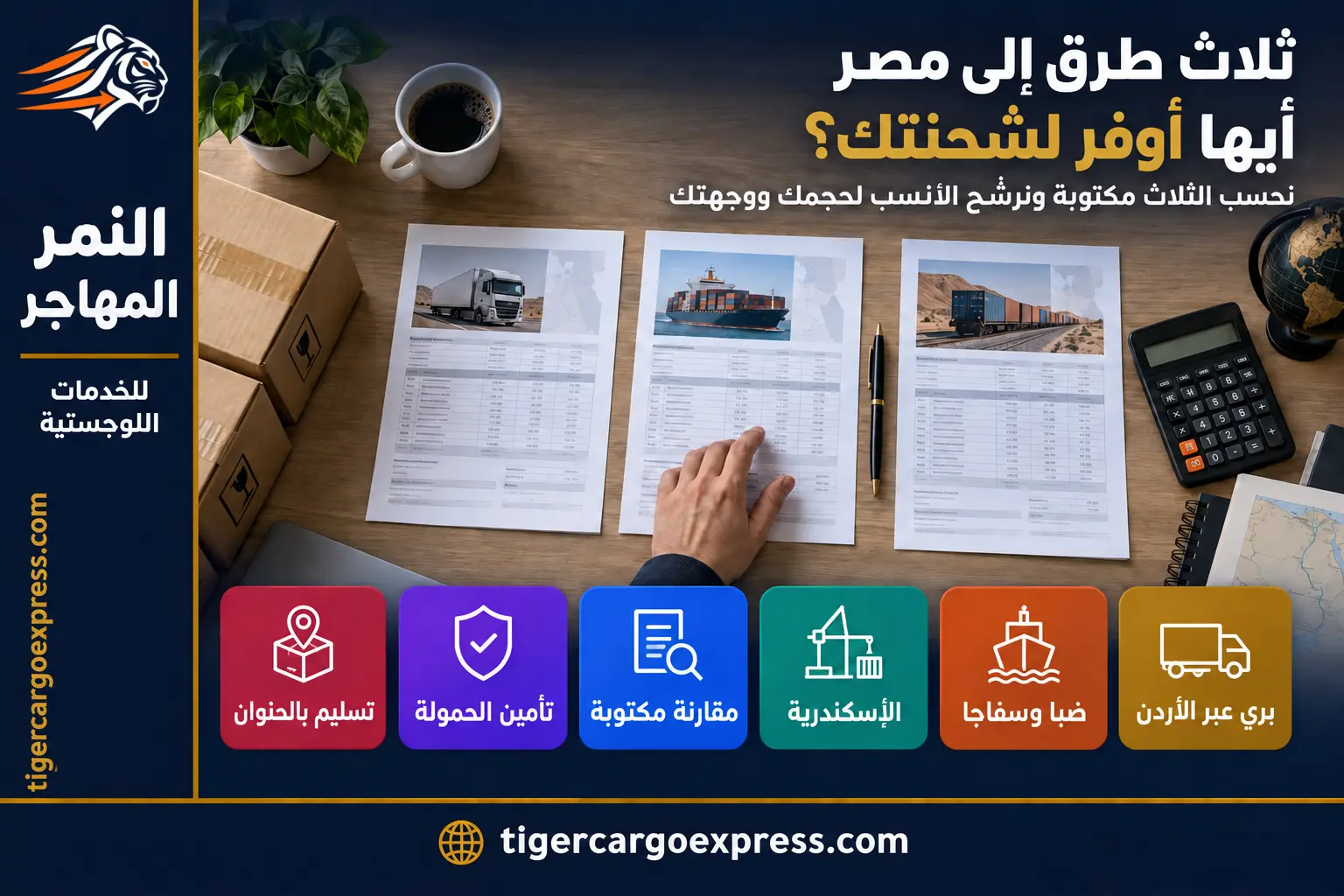 ثلاث طرق إلى مصر: بري عبر الأردن أم ضبا–سفاجا أم الإسكندرية؟