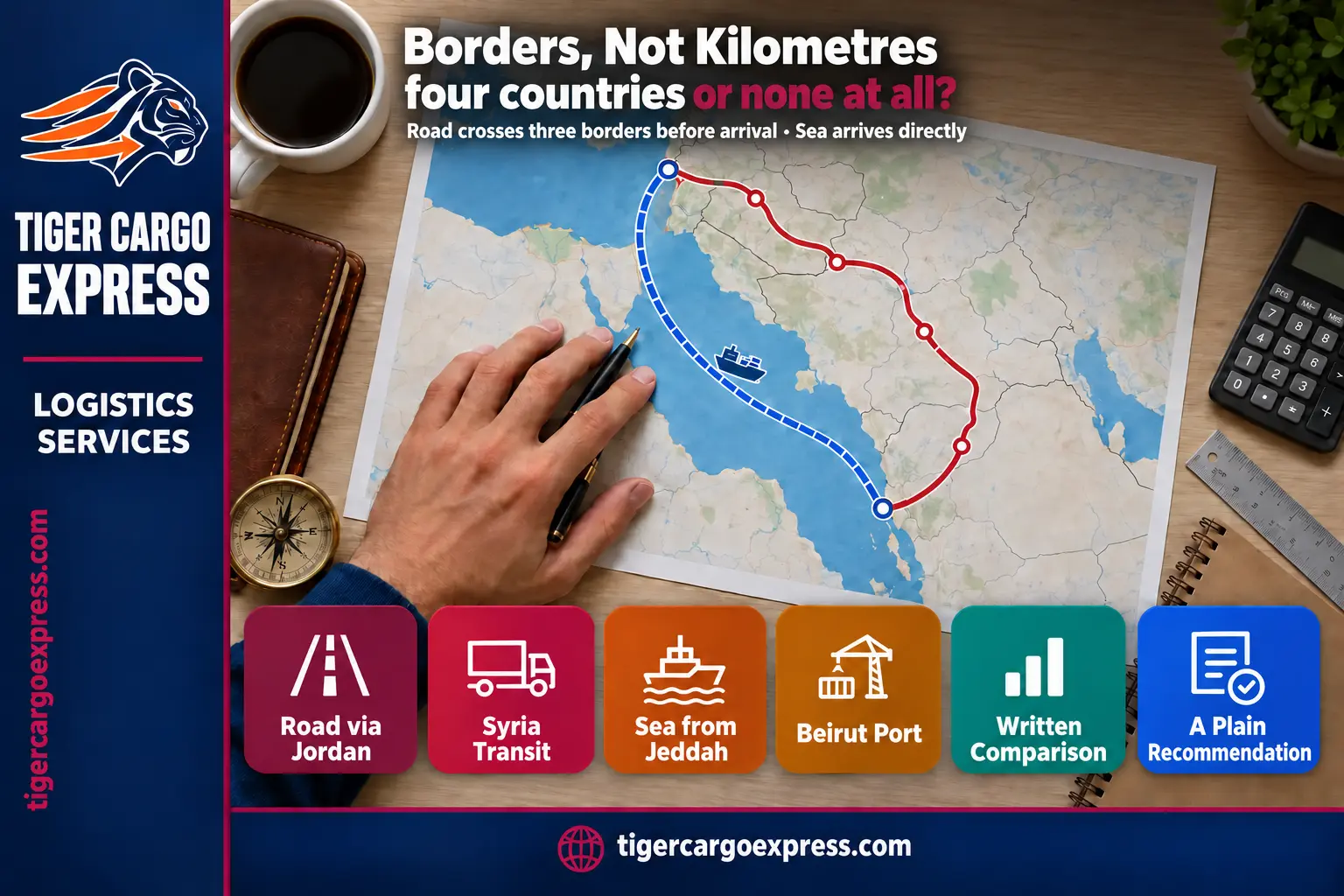 Road or sea to Lebanon — borders rather than kilometres are what decide