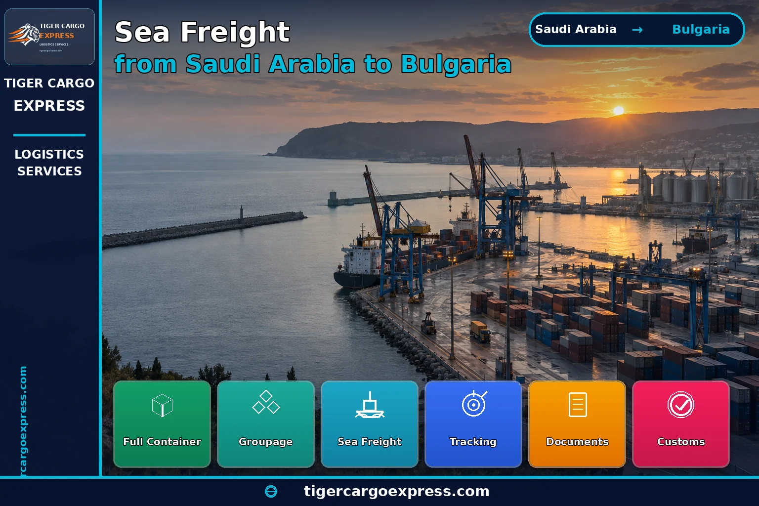 Sea freight from Saudi Arabia to Bulgaria's Black Sea ports of Varna and Burgas