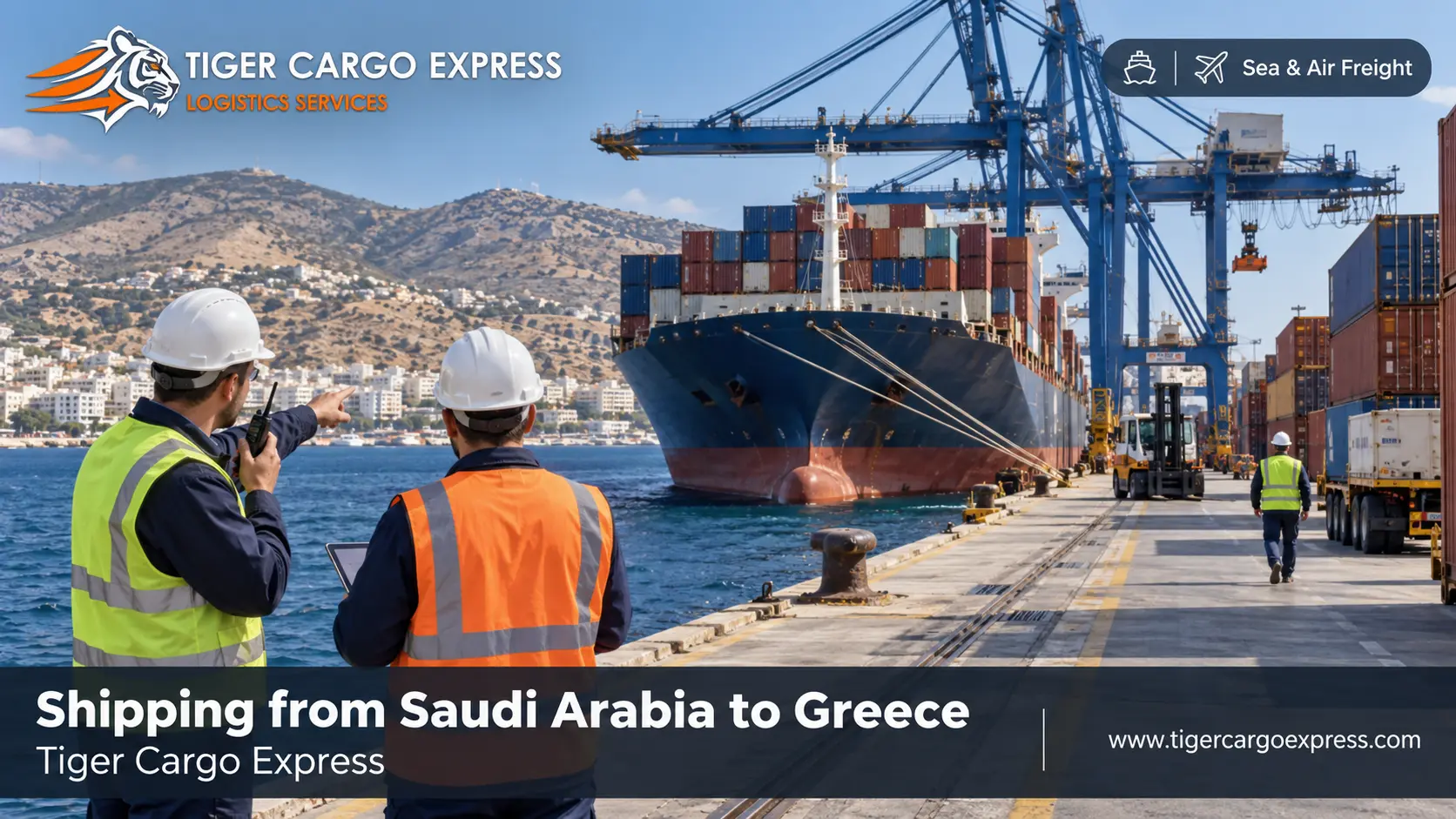 The sea route from Saudi Arabia to Greece via Suez and the eastern Mediterranean