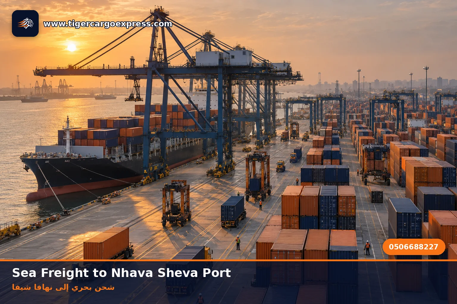 A container ship crossing the Arabian Sea bound for the port of Nhava Sheva