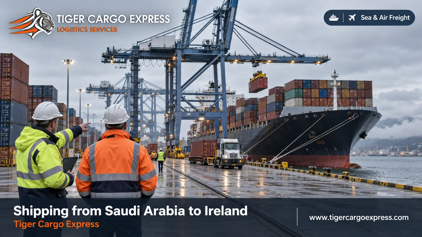 The sea route from Saudi Arabia to Ireland via Suez, the Mediterranean, Gibraltar and the Atlantic