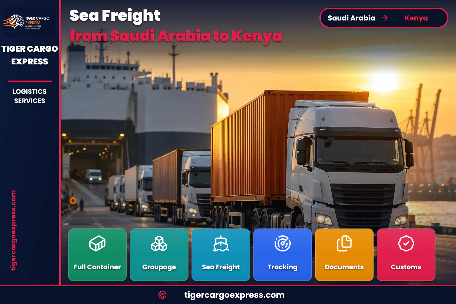 Sea freight from Saudi Arabia to the Port of Mombasa in Kenya