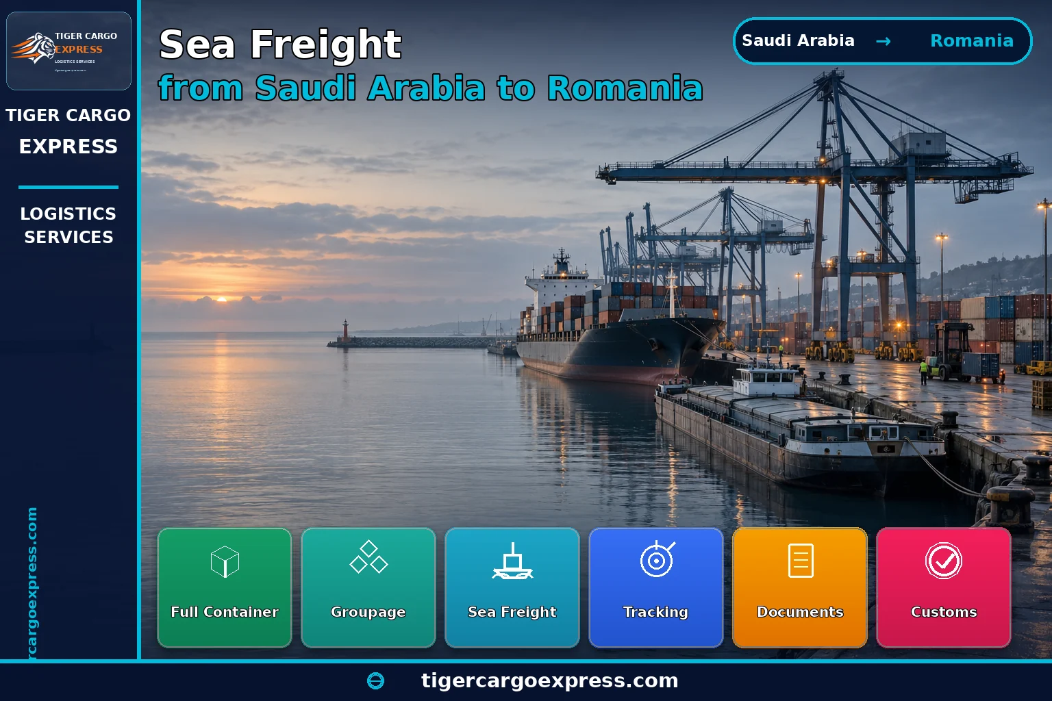 Sea freight from Saudi Arabia to the port of Constanța on the Black Sea in Romania