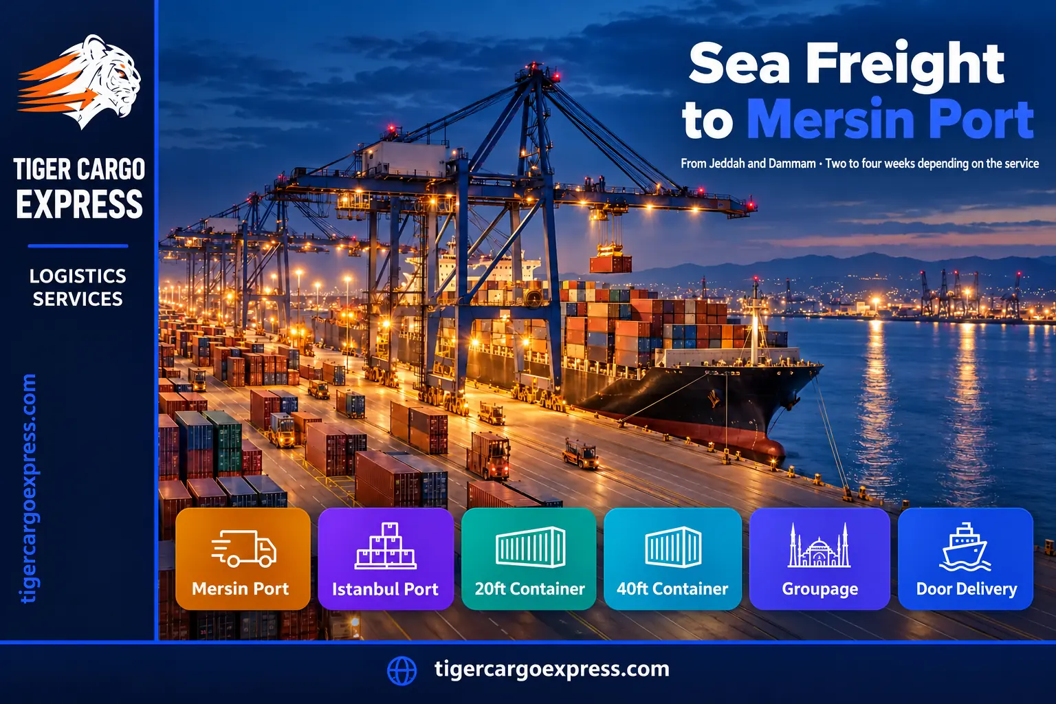 Sea freight from Saudi Arabia to Türkiye via Mersin Port