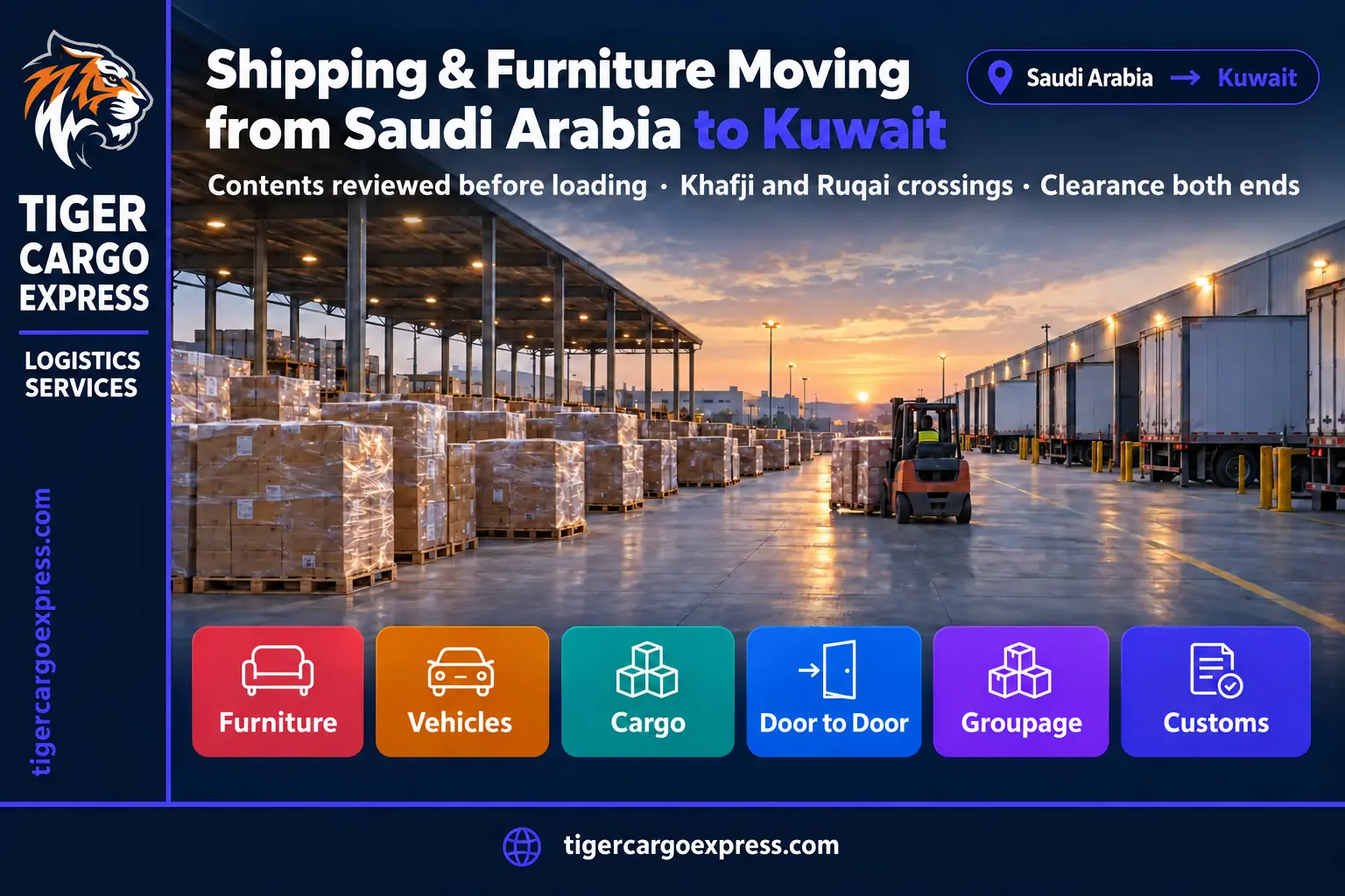 Shipping and Furniture Moving Company from Saudi Arabia to Kuwait 0506688227 Contents Reviewed Before Loading