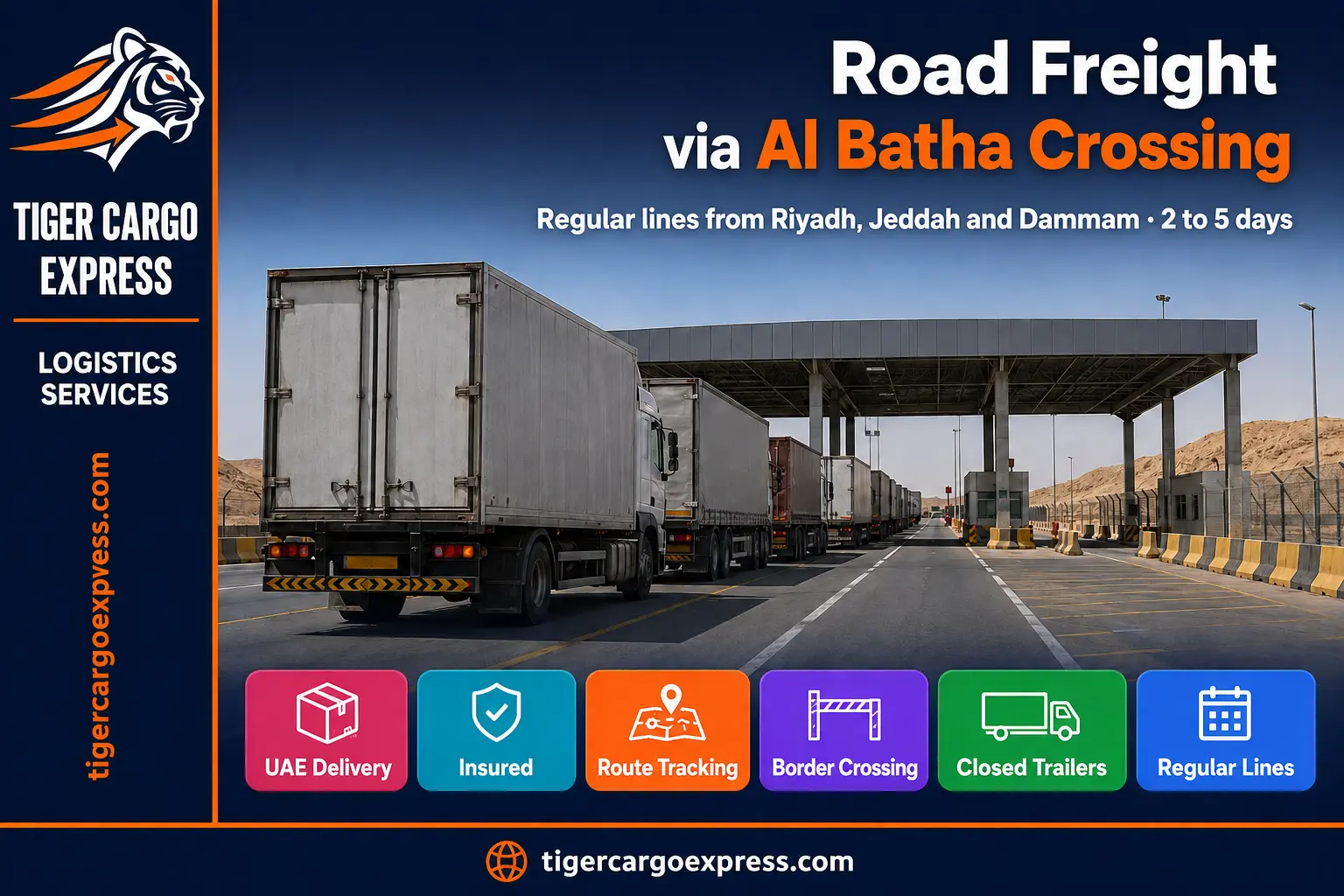 Road freight from Saudi Arabia to the UAE through the Al Batha border crossing