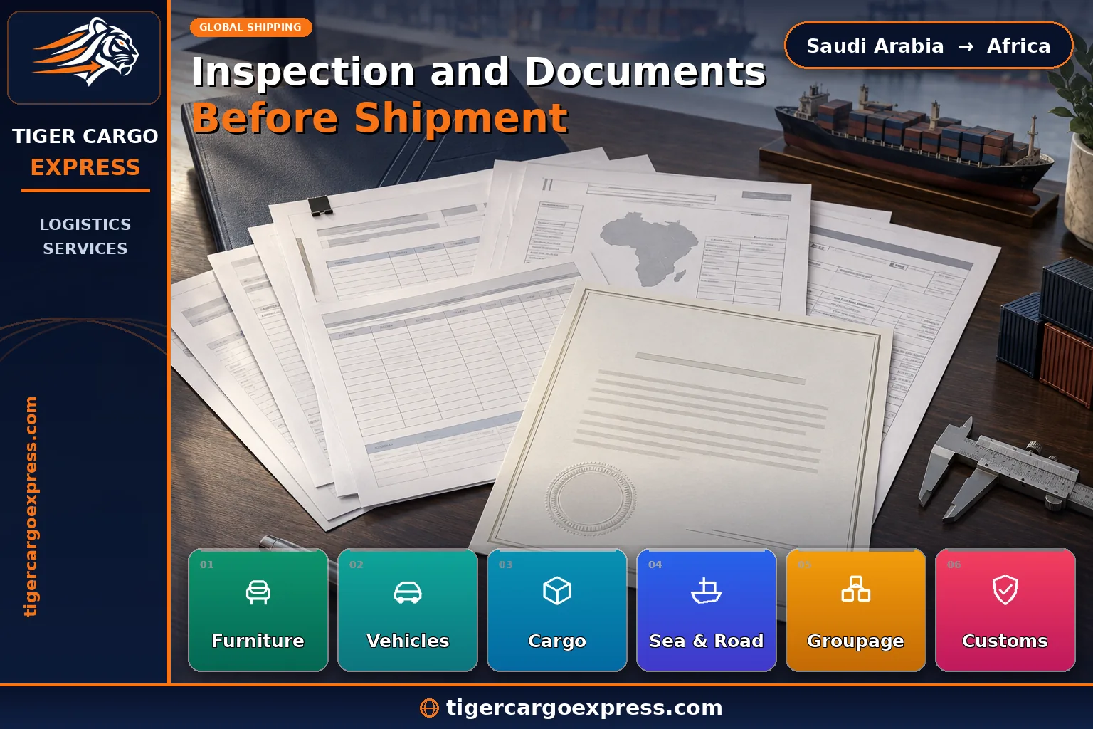 Transit and clearance documents for shipping from Saudi Arabia to African countries