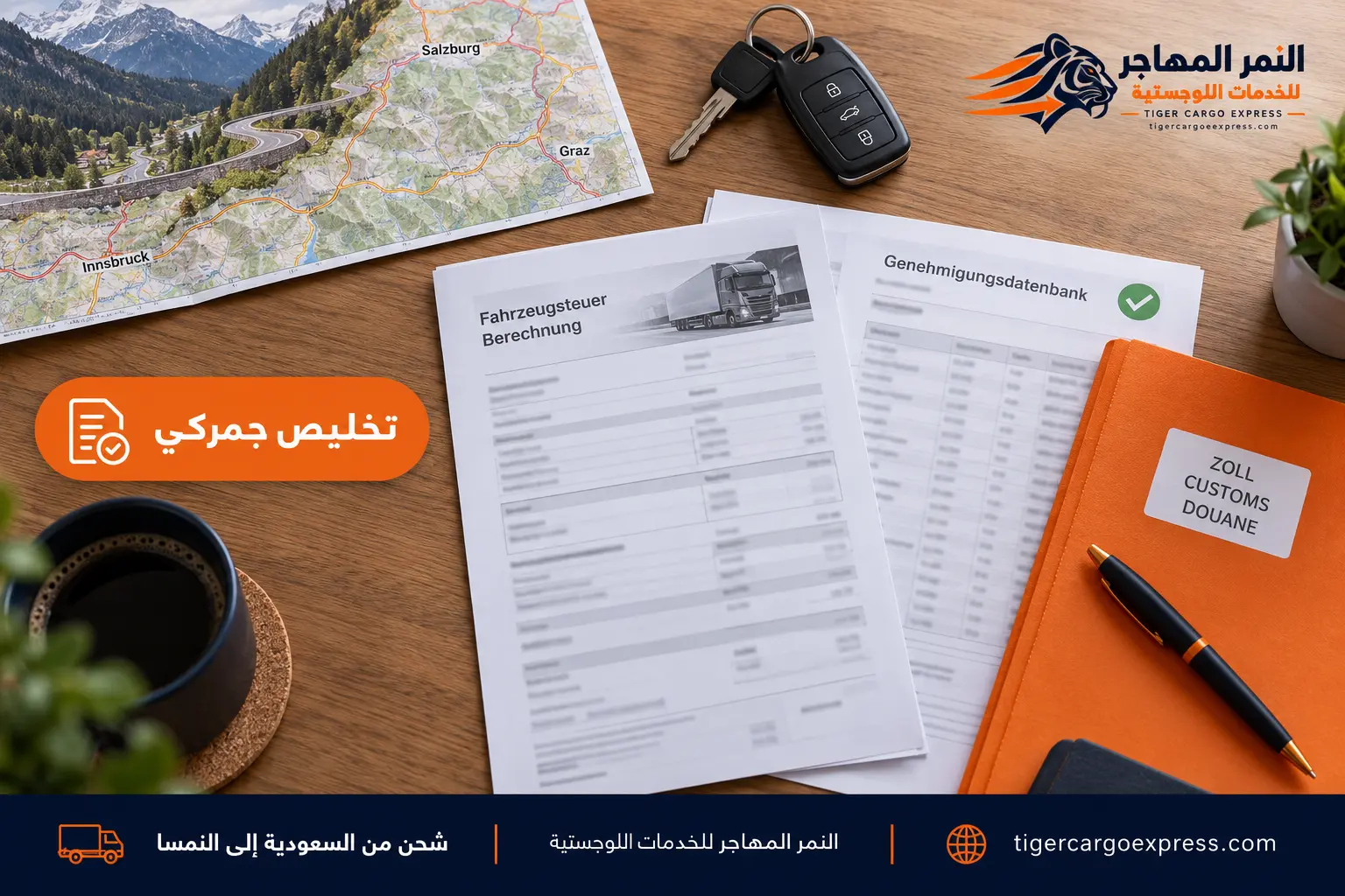 المستندات المطلوبة للشحن من السعودية إلى النمسا وإقرار ضريبة المركبة