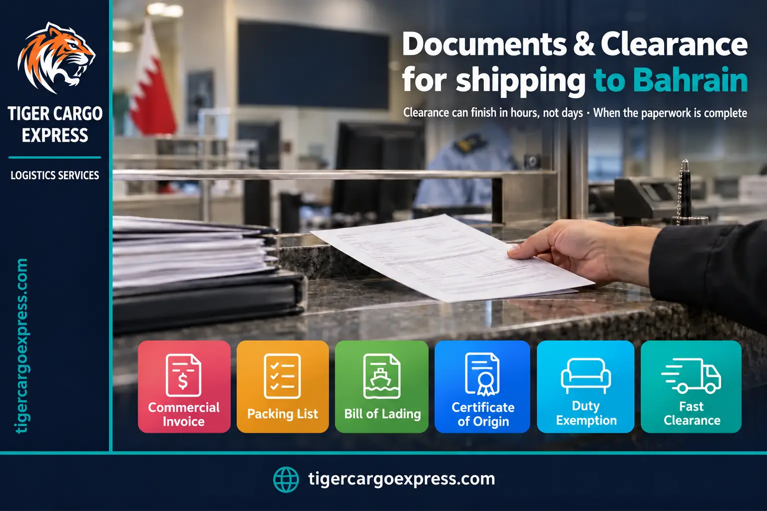 Documents required for shipping from Saudi Arabia to Bahrain and customs clearance